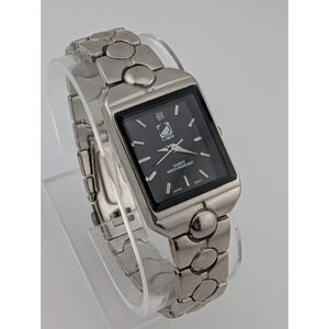 Clique Watch Women 21mm Case Black Dial Silver 7.5" Band- New Battery